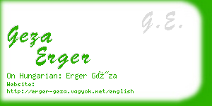 geza erger business card